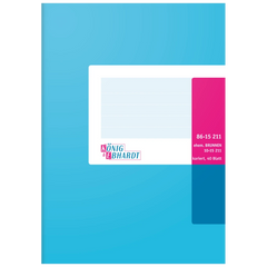 Geschäftsbuch | A5, 80 Seiten, kariert, Karton, magenta/hellblau