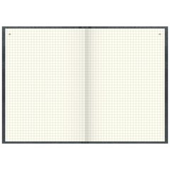 Geschäftsbuch | A5, 192 Seiten, mit Seitenzahlen, kariert, Kunststoff, grau