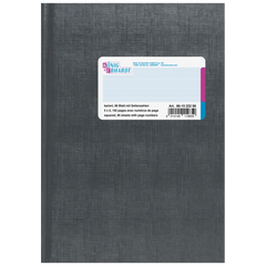 Geschäftsbuch | A5, 192 Seiten, mit Seitenzahlen, kariert, Kunststoff, grau