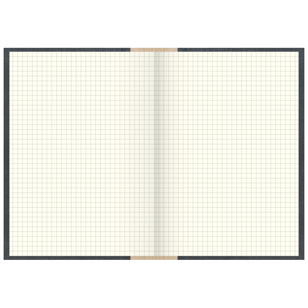 Geschäftsbuch | A5, 480 Seiten, kariert, Kunststoff, grau