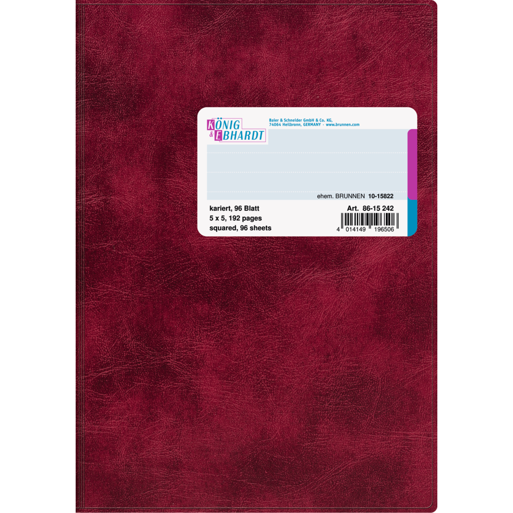 Geschäftsbuch, A5, 96 Blatt / 192 Seiten, Kunststoff, flexibel, 70 g/m², rot