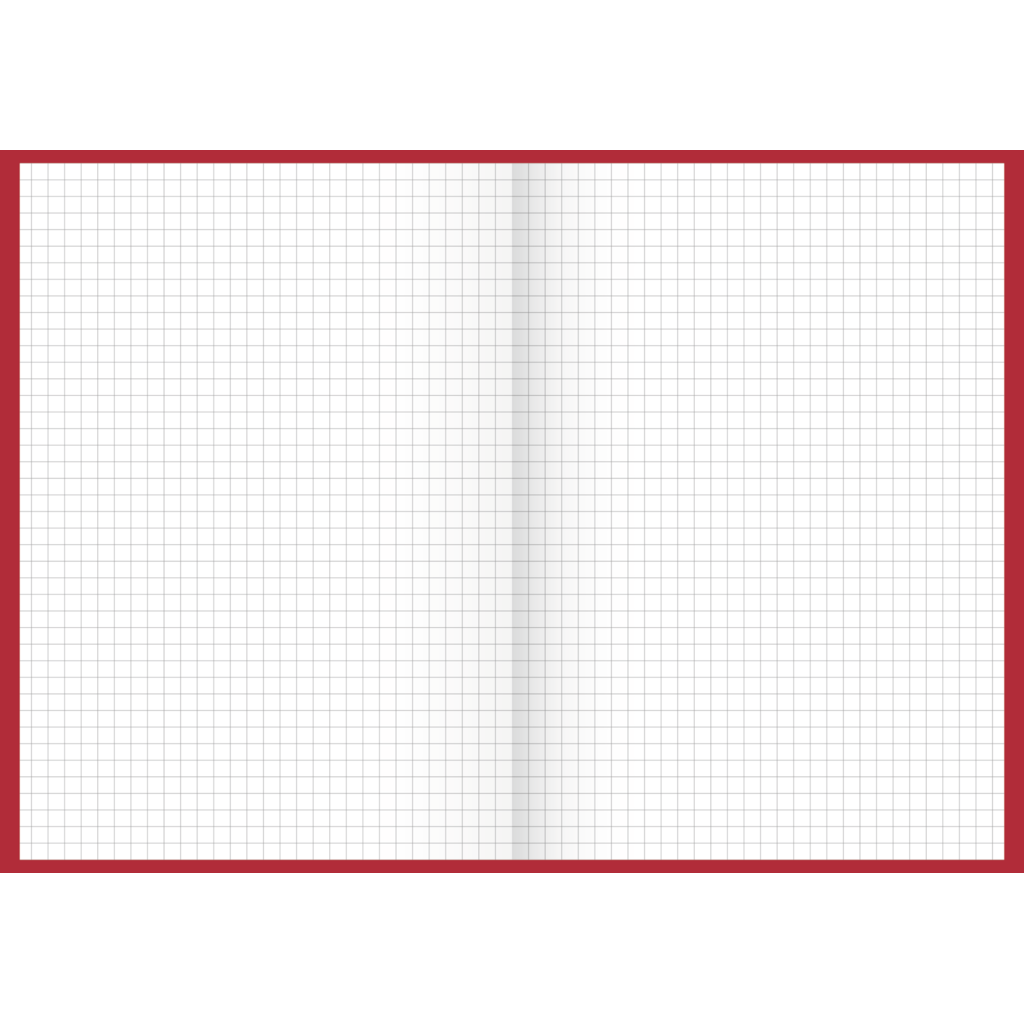 Geschäftsbuch, A5, 96 Blatt / 192 Seiten, kariert, Kunststoff, mit Graupappe verstärkt, 70 g/m², rot