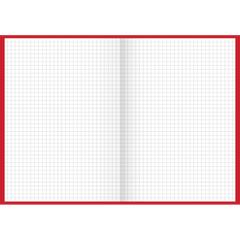 Geschäftsbuch, A5, 96 Blatt / 192 Seiten, kariert, Kunststoff, mit Graupappe verstärkt, 70 g/m², rot