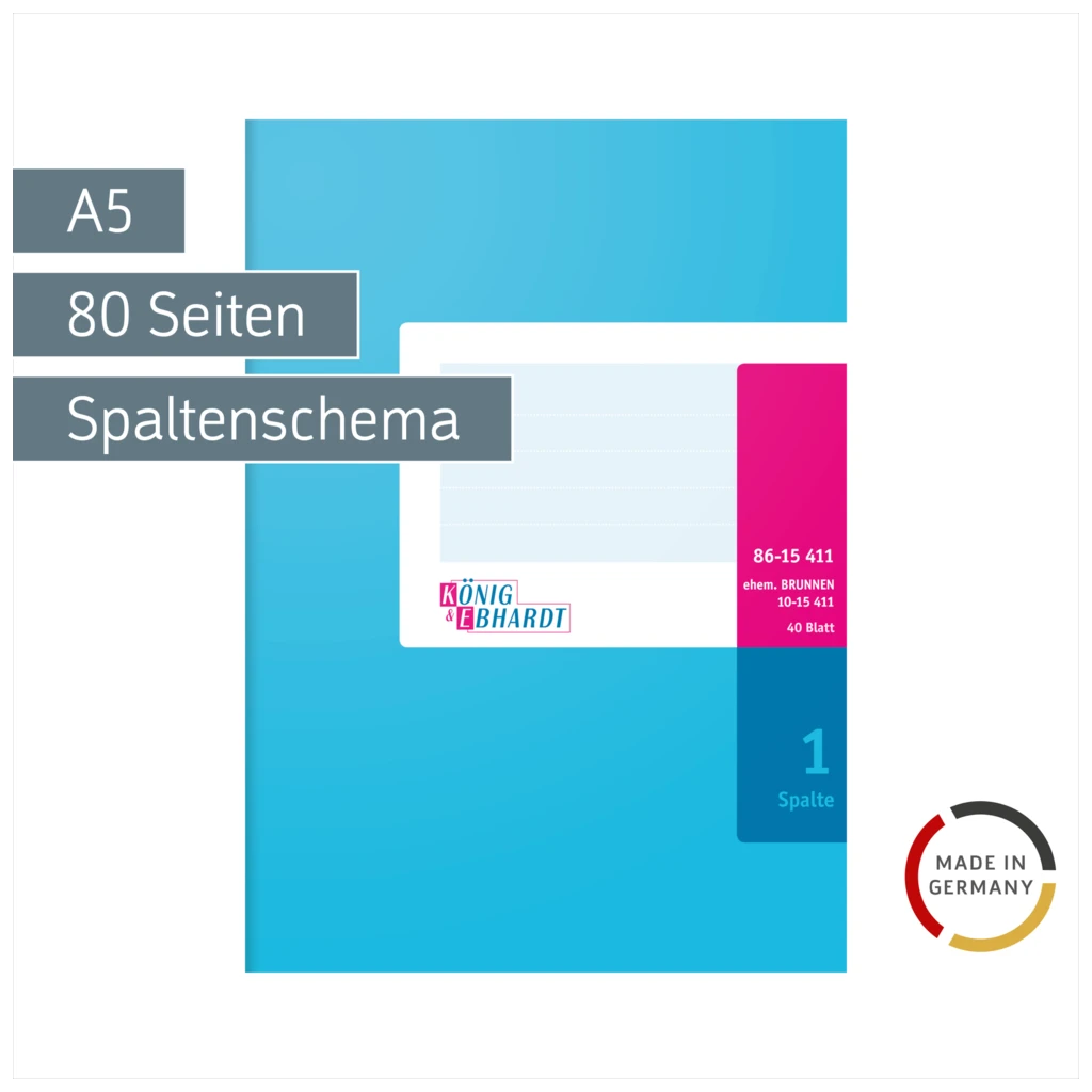 Spaltenbuch | A5, 80 Seiten, 1 Spalten, Karton, magenta/hellblau