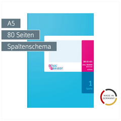 Spaltenbuch | A5, 80 Seiten, 1 Spalten, Karton, magenta/hellblau