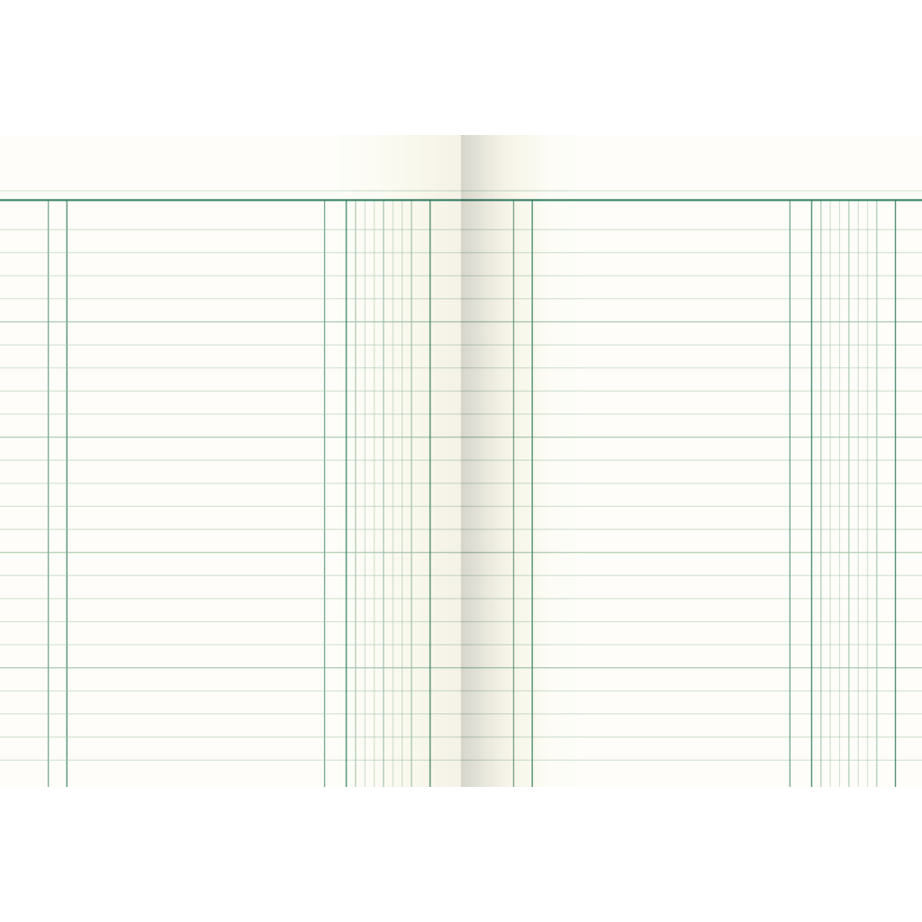 Spaltenbuch, A5, 40 Blatt / 80 Seiten, Spaltenschema, hochglanzlackierter Karton, 80 g/m²