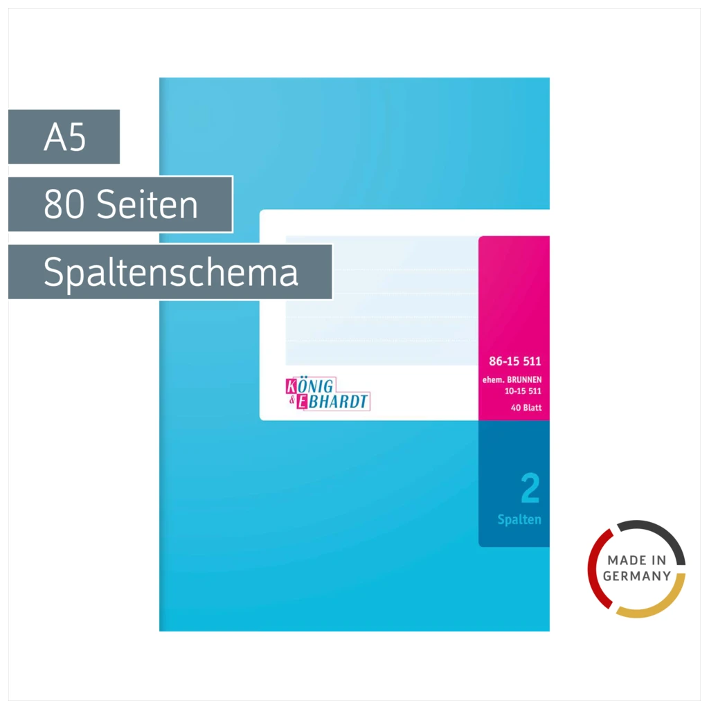 Spaltenbuch | A5, 80 Seiten, 2 Spalten, Karton, magenta/hellblau