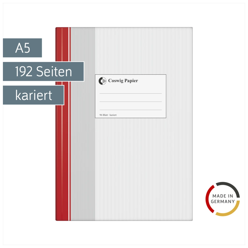 Geschäftsbuch | A5, 192 Seiten, kariert, Papier
