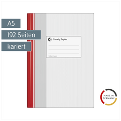 Geschäftsbuch | A5, 192 Seiten, kariert, Papier