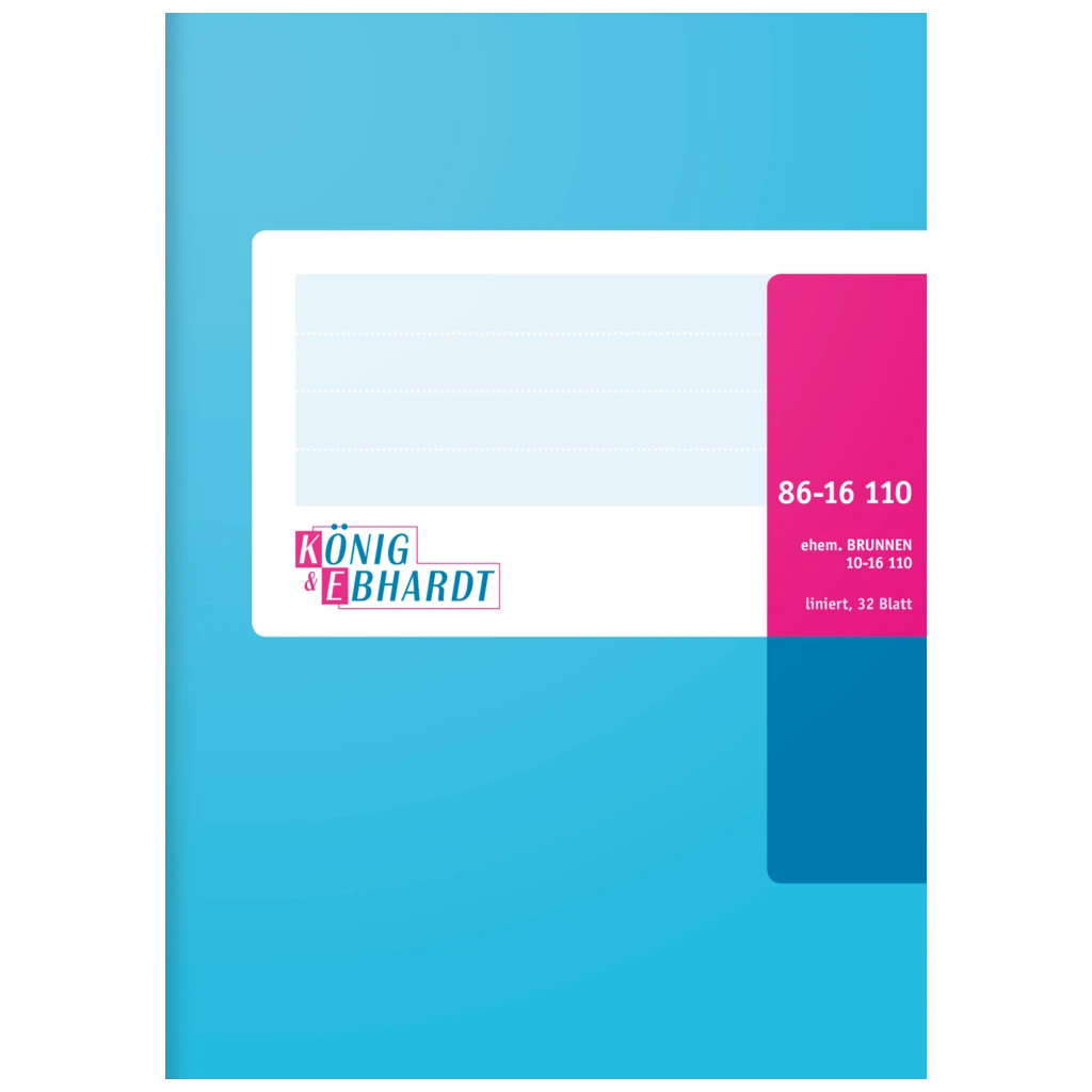 Geschäftsbuch | A6, 64 Seiten, liniert, Karton, magenta/hellblau