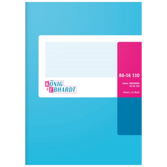 Geschäftsbuch | A6, 64 Seiten, liniert, Karton, magenta/hellblau