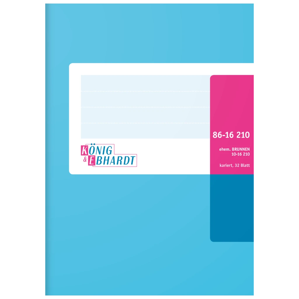 Geschäftsbuch | A6, 64 Seiten, kariert, Karton, magenta/hellblau