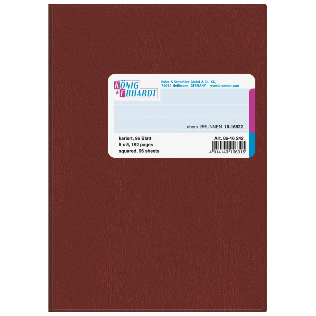 Geschäftsbuch | A6, 192 Seiten, kariert, Kunststoff, rot