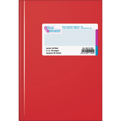 Geschäftsbuch, A6, 96 Blatt / 192 Seiten, kariert, Kunststoff, mit Graupappe verstärkt, 70 g/m², rot