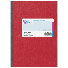 Kladde | A6, 96 Seiten, kariert, Karton, rot