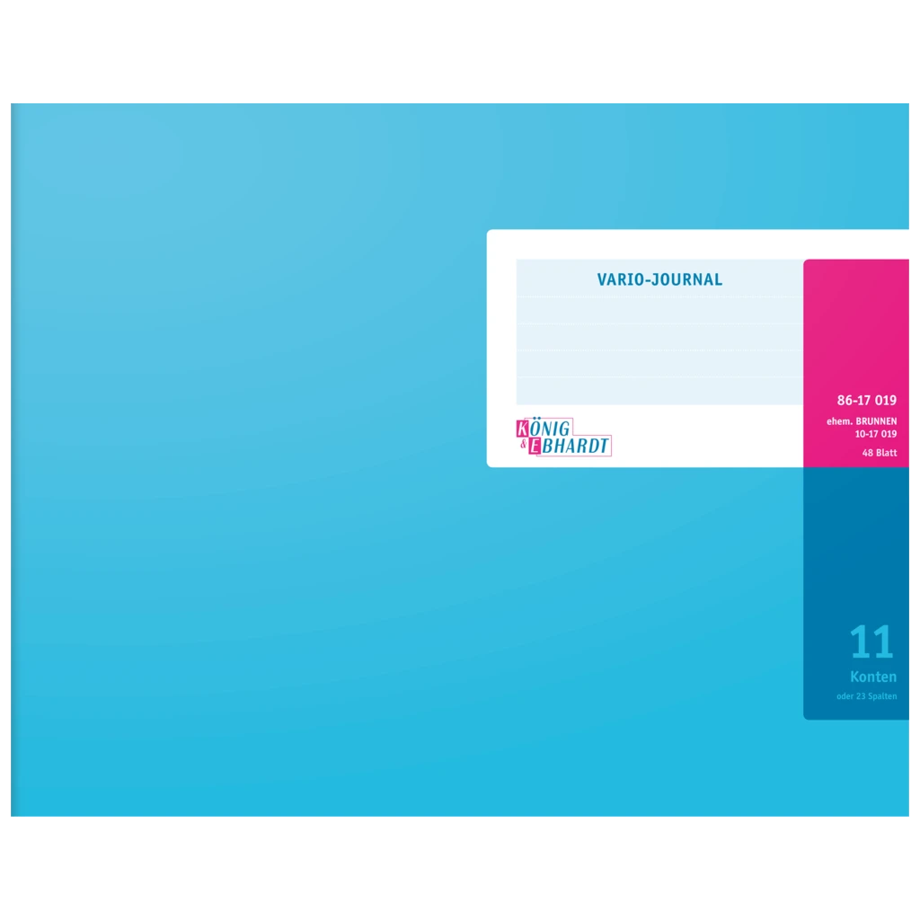 Vario-Journal mit Kopfleiste | A4 quer, 96 Seiten, Konten-Journal, Karton, magenta/hellblau