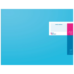 Vario-Journal mit Kopfleiste | 420×297 mm, 96 Seiten, Konten-Journal, Karton, magenta/hellblau