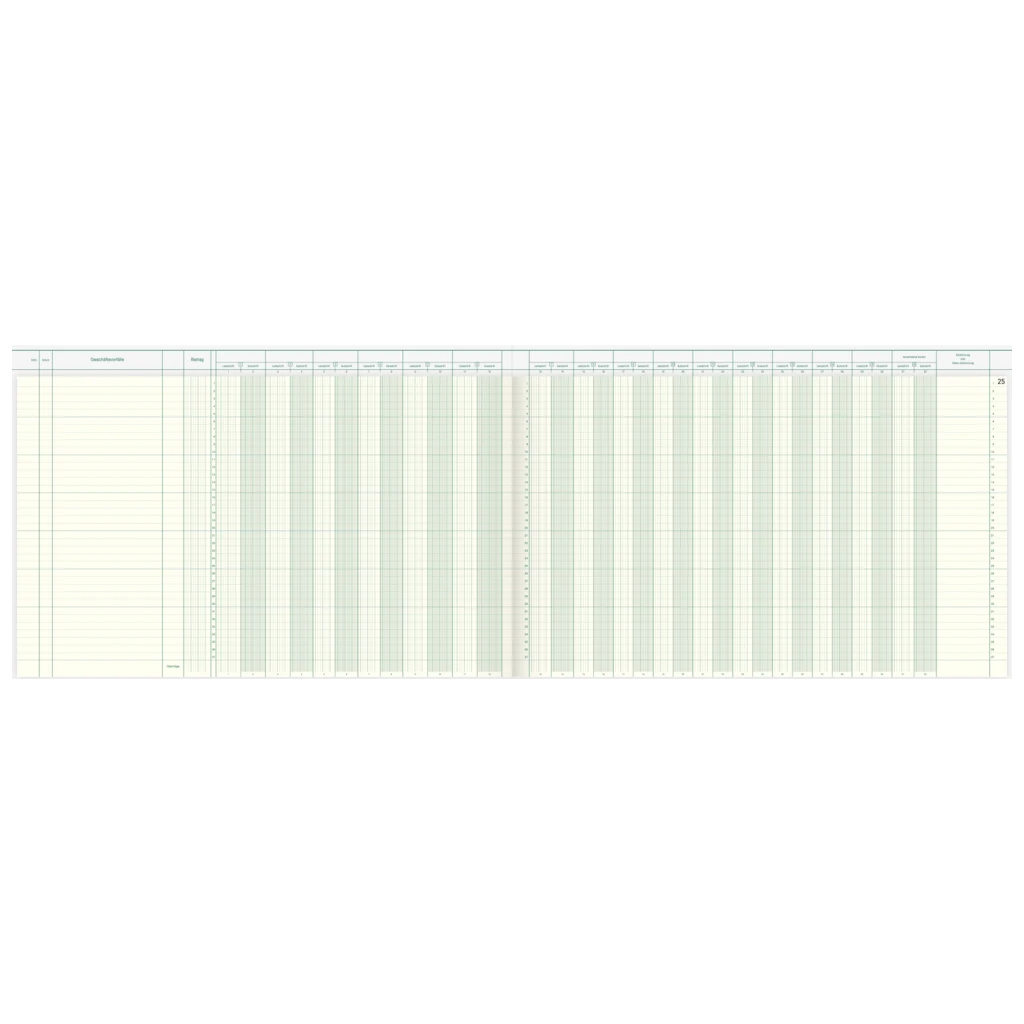 Vario-Journal mit Kopfleiste | A4 quer, 96 Seiten, Konten-Journal, Karton, magenta/hellblau