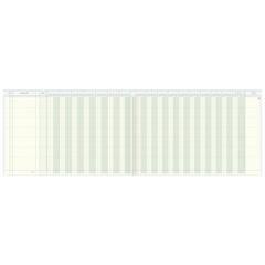 Amerikanisches Journal | 490×297 mm, 96 Seiten, Konten-Journal, Karton, magenta/hellblau