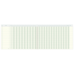 Amerikanisches Journal | 595×375 mm, 96 Seiten, Konten-Journal, Karton, magenta/hellblau