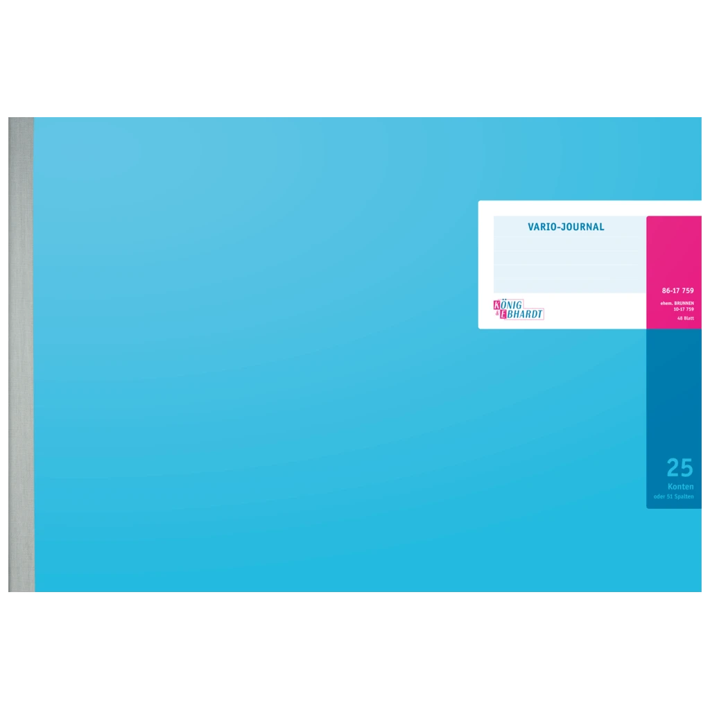 Vario-Journal mit Kopfleiste | 530×330 mm, 96 Seiten, Konten-Journal, Karton, magenta/hellblau
