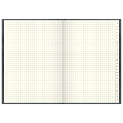 Registerbuch | A5, 192 Seiten, kariert, Kunststoff, grau