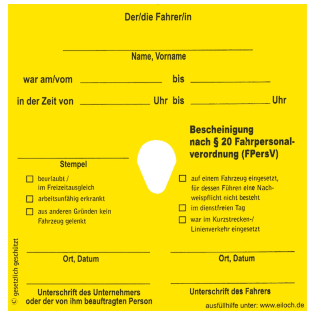 Bescheinigung national für Urlaub, Krankheit und Vertretung | 123×123 mm, gelb