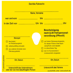 Bescheinigung national für Urlaub, Krankheit und Vertretung | 123×123 mm, gelb