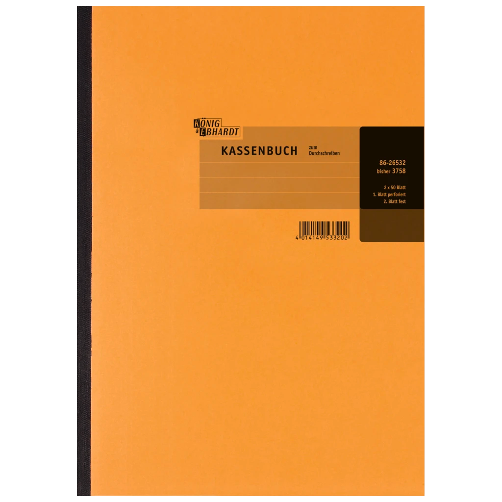 Kassenbuch | A4, Karton, orange