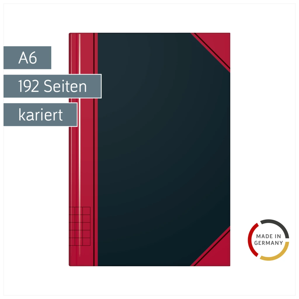 Notizbuch Chinabuch | A6, kariert, schwarz