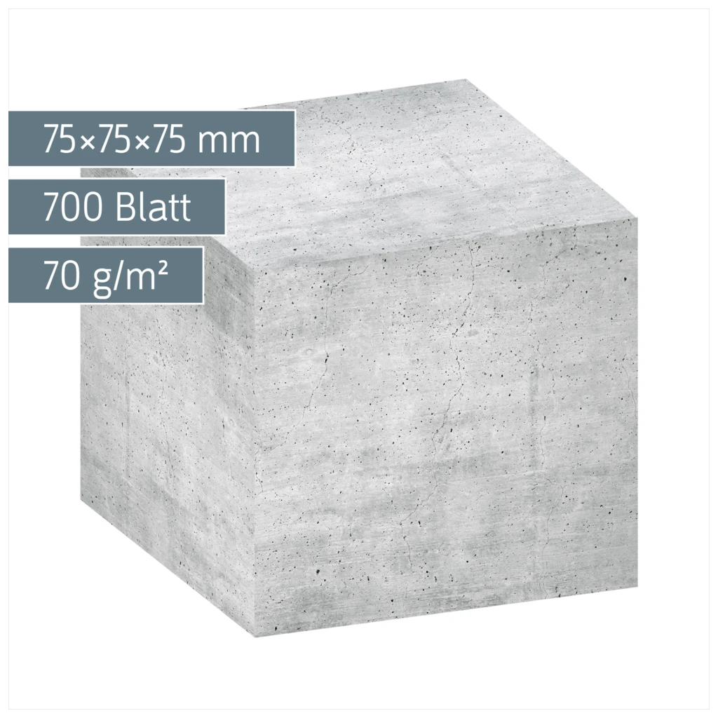 Zettelwürfel „Beton“ | 700 Blatt, grau