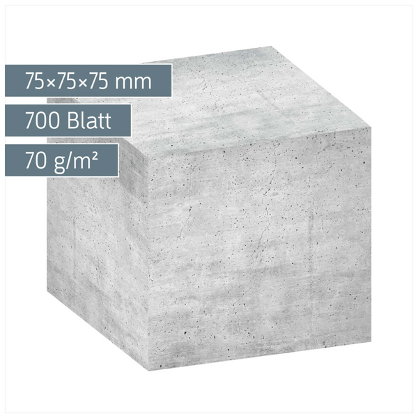 Zettelwürfel „Beton“ | 700 Blatt, grau