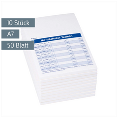 Notizblöcke „Termine“ | A7, 50 Blatt, 10 Stück