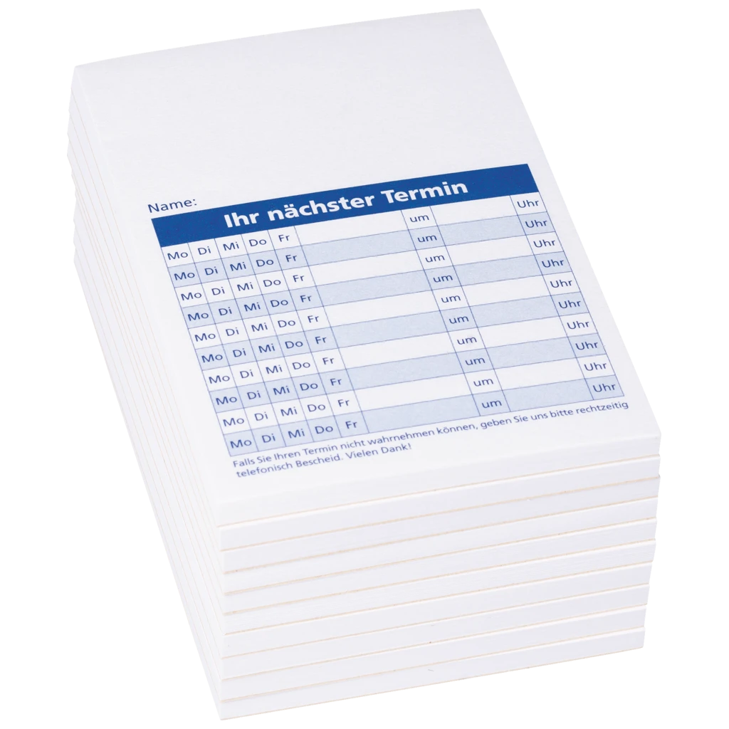 Notizblöcke „Termine“ | A7, 50 Blatt, 10 Stück